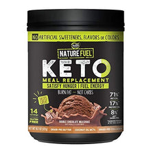 Load image into Gallery viewer, Nature Fuel Keto Meal Replacement Powder - Gluten Free with Coconut Oil MCTs and Grass-Fed Butter - Double Chocolate Milkshake - 14 Servings - Pantry Friendly
