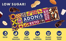 Load image into Gallery viewer, Adonis Keto Protein Bars | Peanut Butter &amp; Chocolate Snack Bars | 100% Natural Nut Snacks, Low Carb, High in Protein, Vegan, Gluten Free, Low Sugar, Paleo (Box of 16) - Carb Free Zone
