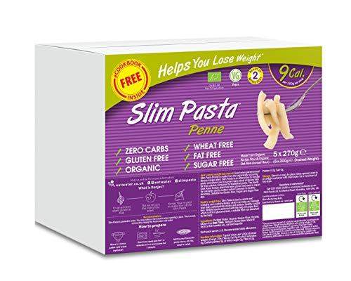 Eat Water Slim Pasta Penne Zero Carbohydrate Enviro 5 Pack * 270 Grams | Made from Gluten Free Organic Konjac Flour | Keto Paleo Diet and Vegan | - Carb Free Zone