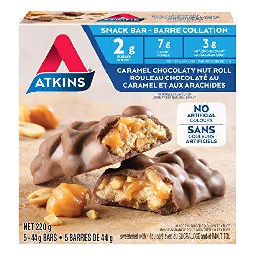 Atkins Snack Bar, Caramel Chocolate Nut Roll, Keto Friendly, - Carb Free Zone