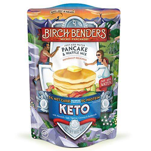 Birch Benders Pancake & Waffle Mix, Low Carb, High Protein, Grain-free, Gluten-free, Low Glycemic, Friendly, Made with Almond, Coconut & Cassava Flour, Just Add Water, Keto, 16 Oz - Carb Free Zone