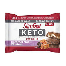 Load image into Gallery viewer, SlimFast Keto Fat Bomb Snacks, Pantry Friendly Peanut Butter Cup and Caramel Nut, Variety Pack, 32 Count
