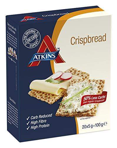 Atkins Low Carb Crispbread, Keto Snack, High Fibre, Low Sugar, 20 Pack Box x 6 - Carb Free Zone
