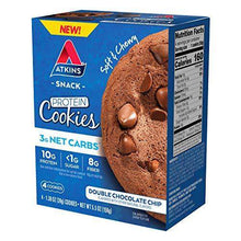 Load image into Gallery viewer, Atkins Atkins Protein Cookie Double Chocolate Chunk, 4 Count - Carb Free Zone
