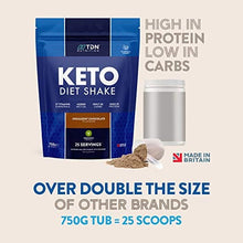 Load image into Gallery viewer, Keto Diet Shake - High Protein Shake with Added MCT Oil Powder - Plus 27 Vitamins and Minerals - Large 750g Tub - UK Made - Vegetarian Friendly (Indulgent Chocolate)
