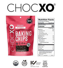 Load image into Gallery viewer, ChocXO Keto Certified Organic Dark Chocolate Baking Chips | USDA Organic, Non GMO, Certified Gluten Free, Keto Certified, Fairtrade Ingredients, and Kosher, 227 g (1 Bag) - Carb Free Zone
