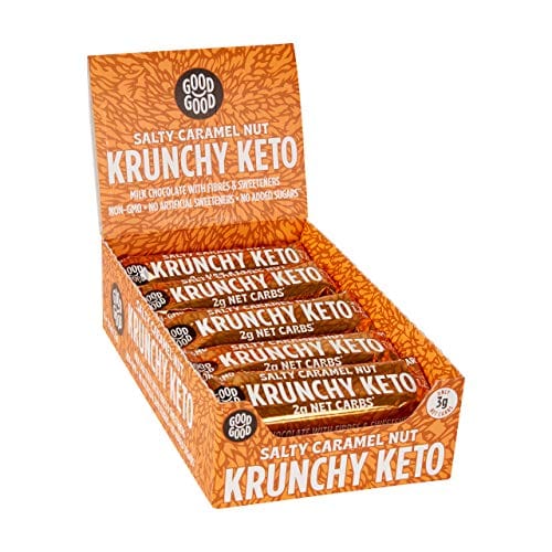 Krunchy Keto Bar (15x35g) - High Fibre Low Carb All Natural No Sugar Added - Salty Caramel Nut