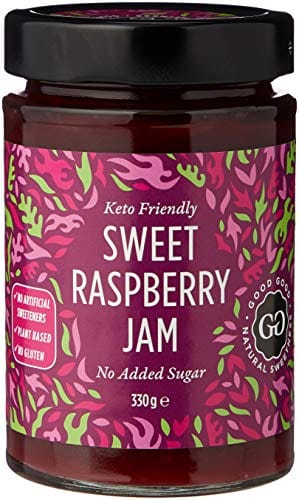 Sweet Raspberry Jam by Good Good - Keto Friendly No Added Sugar Raspberry Jam - Vegan - Gluten Free