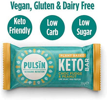 Load image into Gallery viewer, Pulsin Pulsin Keto Bar for Plant-Based Vegan Protein in Choc Fudge and Peanut Flavour, 50 g ,G0000892
