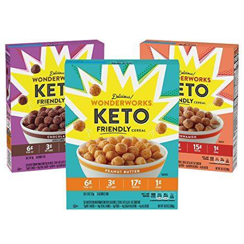 General Mills Cereal Wonderworks Keto Friendly 3Pack Variety Pack Chocolate Cinnamon Peanut Butter, 3 Count - Carb Free Zone