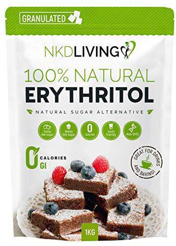 100% Natural Erythritol 1 Kg (2.2 lb) Granulated ZERO Calorie Sugar Replacement - Carb Free Zone