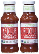 Load image into Gallery viewer, Primal Kitchen Organic Unsweetened Ketchup, Whole 30 Approved, Paleo &amp; Keto Friendly (11.3 Ounce Bottle) - Two Pack
