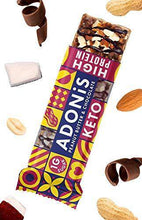 Load image into Gallery viewer, Adonis Keto Protein Bars | Peanut Butter &amp; Chocolate Snack Bars | 100% Natural Nut Snacks, Low Carb, High in Protein, Vegan, Gluten Free, Low Sugar, Paleo (Box of 16) - Carb Free Zone
