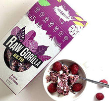 Load image into Gallery viewer, Raw Gorilla Keto Vegan Organic Berry Granola Breakfast (1 x 250g) | Keto | Vegan | Organic | NO Added Sugar | Low CARB | Gluten-Free
