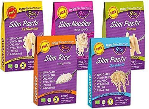 Eat Water Slim Noodles, Fettucine, Penne, Spaghetti & Rice 200g (4 of Each) - Carb Free Zone