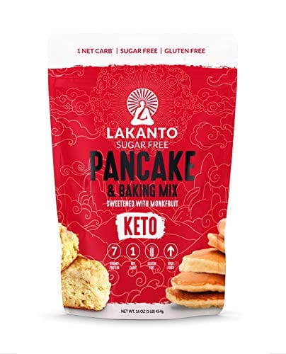 Lakanto Pancake and Baking Mix - Sugar Free, Keto, 7g of Protein, Sweetened with Monkfruit Sweetener, 1g Net Carbs, High in Fiber, Flapjack, Waffles, Biscuits, Easy to Make (1 Lb)