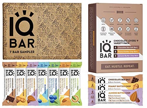IQBAR Keto Protein Bars Bundle (19 Bars) - Gluten-free, Dairy-free Low Carb Protein Bars and Vegan Snacks - 12 Low Carb Chocolate Lovers Variety Protein Bars + 7 Bar Sampler Keto Snacks