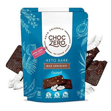 Load image into Gallery viewer, ChocZero&#39;s Keto Bark, Milk Chocolate Coconuts, No Added Sugar, Low Carb, No Sugar Alcohols, Non-GMO (2 bags, 6 servings/each) - Carb Free Zone
