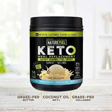 Load image into Gallery viewer, Nature Fuel Keto Meal Replacement Powder - Gluten Free with Coconut Oil MCTs and Grass-Fed Butter - Creamy Vanilla Milkshake - 14 Servings - Pantry Friendly

